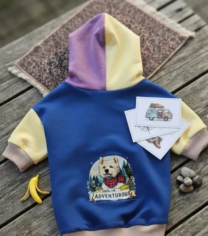 Ahşap masada Adventurous baskılı sweat